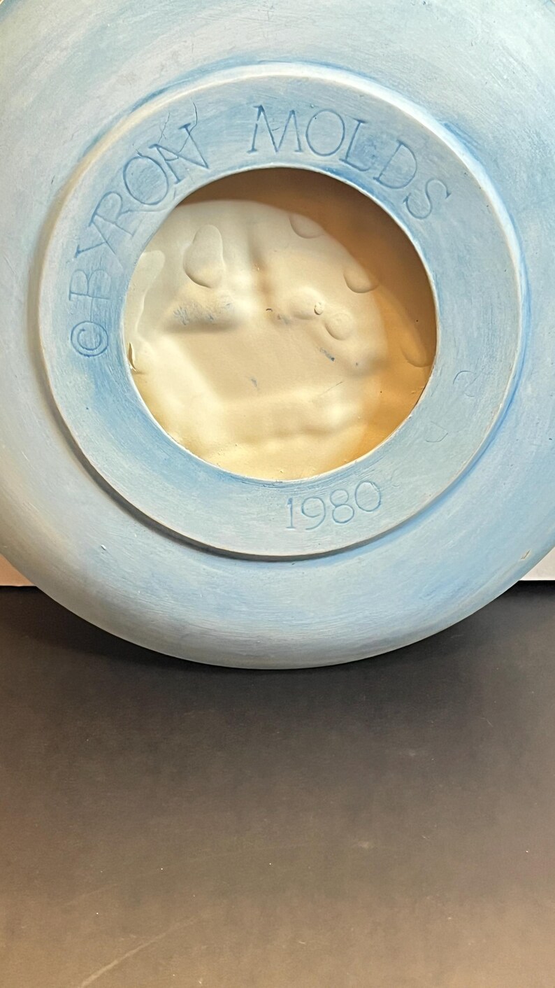 Vintage 1980 Byron Molds 3D Ceramic Wall Hanging Plate Winter Scene