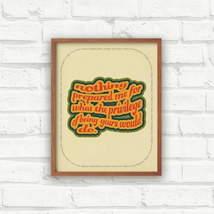 Turning Page Lyric Art Print, Twilight Inspired Art Print, Subtle Bookish Art, Mid Century Modern Art Print