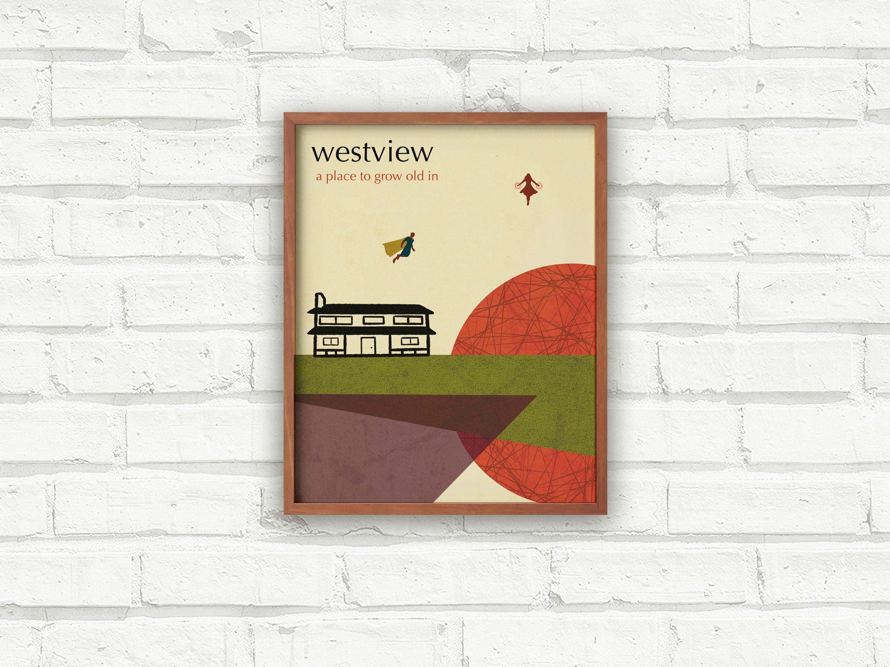 Wandavision Inspired Art Print, Westview Travel Poster, Mid Century M…