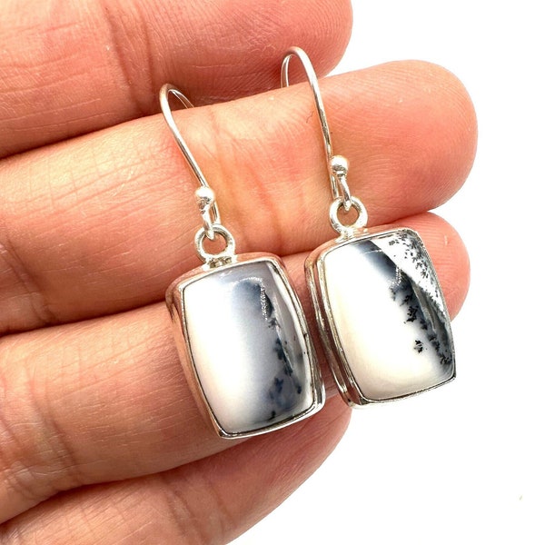 MERLINITE Earrings. Silver Earrings Blessed by A Shaman Evil Eye Protection, Healing, Gemstone Earrings  Gift for Mom Self Care Gift #1828