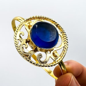 Andara Crystal Bracelet Handmade Jewelry Encoded to Archangel Michae Gold Bracelet, ADJ, Authentic Andara, Blue Gift for Her Spiritual #K359