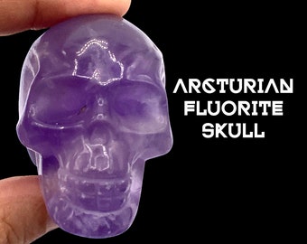 Fluorite Crystal Skull. Vortex/Portal To Arcturian High Counsel Self Care for Starseeds #20D