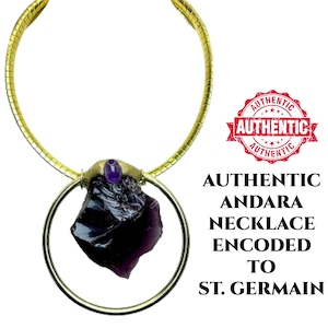 Colar Andara, Cartão de Autenticidade, Roxo. Vórtice/Portal para a Rua dos Mestres Ascensionados, Germain, Transmutação Espiritual, Escudo Empático, #H319