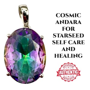 ANDARA CRYSTAL NECKLACE Authentic Andara. Encoded for Starseed Self Care/Encoded. Silver Necklace,Crystal Encoded Jewelry, Spiritual #1217