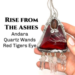 Andara Crystal Necklace Encoded for Empath Shield/Recovery Handmade Jewelry, Statement Necklace, Authentic Red Andara, Encoded,  H313