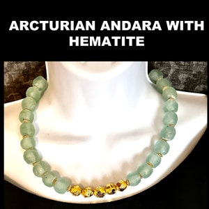 ANDARA CRYSTAL NECKLACE, Hematite Encoded For Arcturian Starseeds Handmade Crystal Encoded Jewellery, Authentic Andara, Gift for Her/Him #Wd