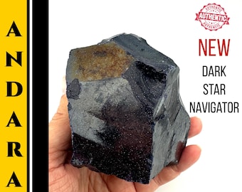Cristal Andara Azul Medianoche Andara Dark Star Navigator Cristal de Declaración para Semillas Estelares 604 gr #671