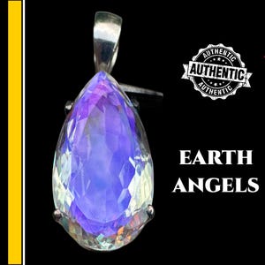 Andara Crystal Necklace Rainbow Mt Shasta Andara Encoded to Archangels Blessed Silver Healing Jewelry for Earth Angels #1710