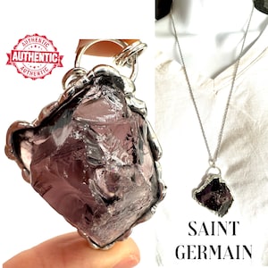 ANDARA Crystal NECKLACE Authentic  Andara Encoded To St.Germain Crystal Encoded Raw Crystal Necklace Handmade Jewelry Gift for Her #1750