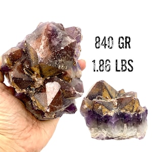 XL Auralite Crystal Cluster, Thunder Bay Amethyst Red Capped Lemurian Crystal Intuition, Shield Metaphysical Crystal, Encoded  #483
