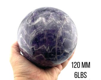 Sfera di cristallo di ametista da 6 libbre, grande sfera di cristallo di ametista da sogno da 120 mm #463