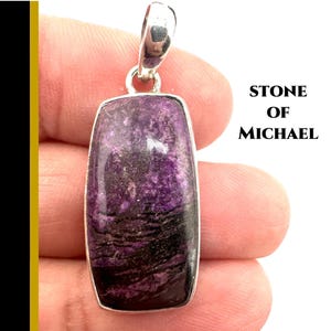 Sugilite Pendant Sterling Silver Necklace One of a Kind Crystal for Protection Healing Rare South African Sugilite Spiritual Jewelry  #2336