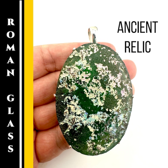 ローマングラスネックレス ラージペンダント スターリングシルバー