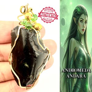 ANDARA CRYSTAL NECKLACE Encoded To Andromeda For Starseeds Gold Necklace Handmade Jewellery Authentic Andara Gift for Her Green Andara #1700