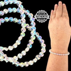 Angel Andara Crystal Bracelet for Women Archangel Encoded Healing Jewelry 6mm Beads Authentic Handmade Gift Minimalist Spiritual #R