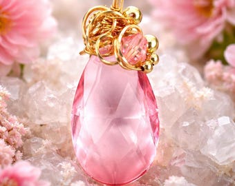 Collar Andara para personas empáticas, auténtico Andara rosa del Monte Shasta en oro, Lady Nellie, joyería de protección para ella #678