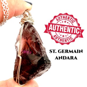 Andara Crystal Necklace Authentic Andara. Handmade Jewellery Encoded  to Ascended Master St, Germain Silver Necklace Spiritual Gift #H320