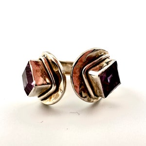 Andara Crystal Ring Adj Silver Violet Flame Encoded to St Germain Authentic Crystal Jewelry Symbolic Gift Unique Metaphysical Ring #196