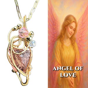 Andara Crystal Necklace Mt Shasta Authentic Gold Necklace Encoded to Archangel Chamuel for Soul Connection and Spiritual Remembrance #271