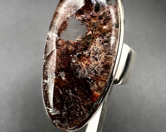 SHAMANIC DREAM QUARTZ Ring Sz 5.5  Shamanic Encoded For Soul Intergration. Ancesters Crystal Encoded Jewellery Lodolite, Garden Quartz #1290