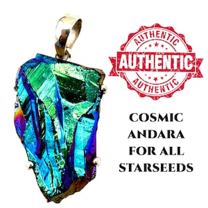 Andara Crystal Necklace Cosmic Andara For Starseed Self Care/Downloads AUTHENTIC ANDARA. Lemurian Crystal Silver Necklace Gift for her #321