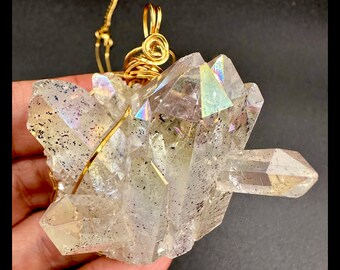 レムリアンエンジェル【守護】 エンジェルオーラクリスタルネックレス、レムリアンクォーツネックレス