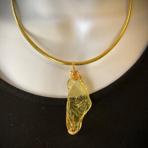 Andara Necklace Blessed at Michael Vortex To Christ Consciousness. Authentic Yellow Andara, Gold Necklace Handmade Encoded Jewellery #1496