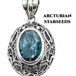 Andara Crystal Necklace  Encoded For Arcturian Starseeds Silver Necklace Authentic Blue Andara Mt Shasta. Encoded Jewellery,  #644