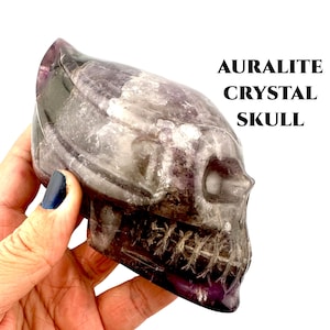 Auralite Crystal Skull From Thunder Bay. Amethyst Crystal Skull Hand Carved Crystal Increase Intuition  639 Gr. Metaphysical Crystal #469B