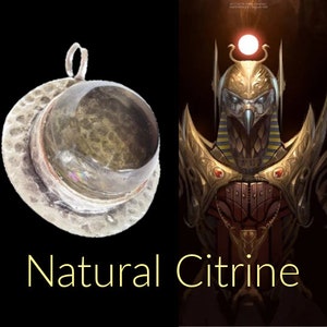 CRYSTALS JEWELRY Citrine Crystal Necklace. Encoded To RA, Natural Citrine Handmade Jewelry Gift for Her GIft for Him. Self Care Gift  #K156