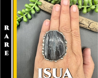 Isua Ring  Authentic Greenland Crystal Ring Adjustable, Mens Jewelry Rare Crystals  #1728