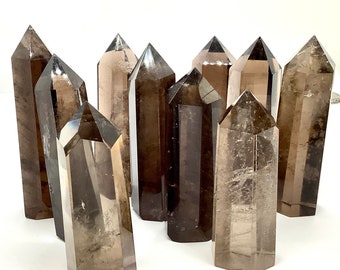 Smoky Quartz Tower Cairngorm Polished Crystal Point High Clarity Grounding Quartz Spiritual Decor Gift #69d