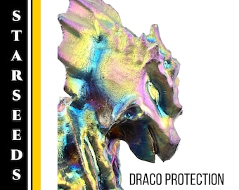 Rainbow Aura Quartz  Crystal Dragon for Starseeds – Draco Starseeds, Self Healing Tool for Protection #363