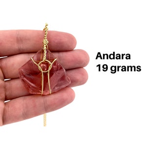 ANDARA CRYSTAL NECKLACE Encoded to Archangel Chamuel, Angel of Love/Twin Flame, Authentic Andara. Mt Shasta Gold Necklace Gift for Her CK117