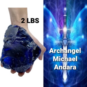 Blue Andara Crystal Archangel Michael Activation | Shield Crystal Mt Shasta Andara | Spiritual Gift, Lightworker Encoded Stone #K938