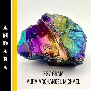 Cristal Andara auténtico del Monte Shasta, Andara codificado con el Arcángel Miguel en el Vórtice de Miguel. Cristal de aura n.° 453B