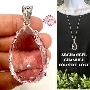 Pink Andara Crystal Necklace Mt Shasta | Archangel Chamuel Pendant for Twin Flame, Self Love, Angelic Encoded, Authentic Andara #2323