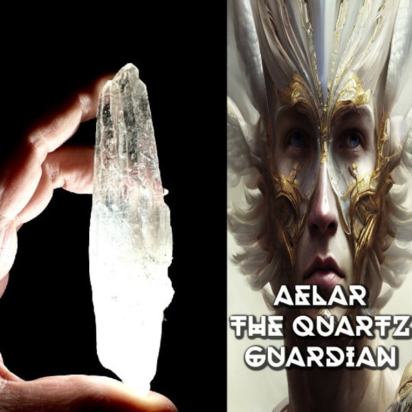 CRYSTALS LEMURIAN QUARTZ Encoded To Aelar,  The Quartz Guardian> Master Crystal for Channelling/Self Care, Gift for her. Home Decor  #295