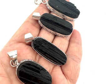 BLACK TOURMALINE PENDANT For Psychic Protection, Empath Crystal  #1497