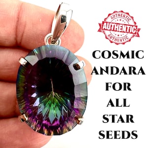 ANDARA CRYSTAL NECKLACE Cosmic Andara For Starseed Self Care Authentic Mt Shasta Andara In Silver, Women/Mens Jewelry, Spiritual Gift #998