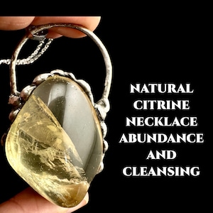 CITRINE CRYSTAL NECKLACE Money Stone Handmade Jewellery Natural Citrine Statement Necklace Statement Necklace, Manifestation Stone #1855