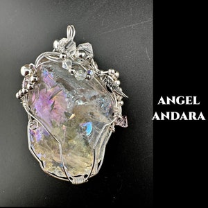 Andara Crystal Necklace. ANGEL ANDARA. Silver Necklace Handmade Jewellery . Statement Necklace. AUTHENTIC Andara Gift for Her, Statement #90