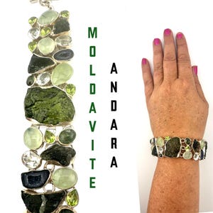 Moldavite Andara Bracelet for Starseeds Ascension Activation and Spiritual Protection Authentic Moldavite Encoded for Transformation  #2209