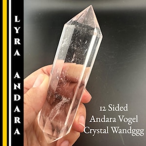 Varita de cristal Andara Vogel de 12 lados, auténtica Andara codificada en Lyra para semillas estelares, herramienta de sanación espiritual rara para la activación de la luz n.° 326