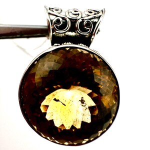 Citrine Crystal Necklace Bali Silver Citrine Pendant for Solar Plexus Chakra Energy, Ascension Jewelry for Personal Power & Radiance  #3090