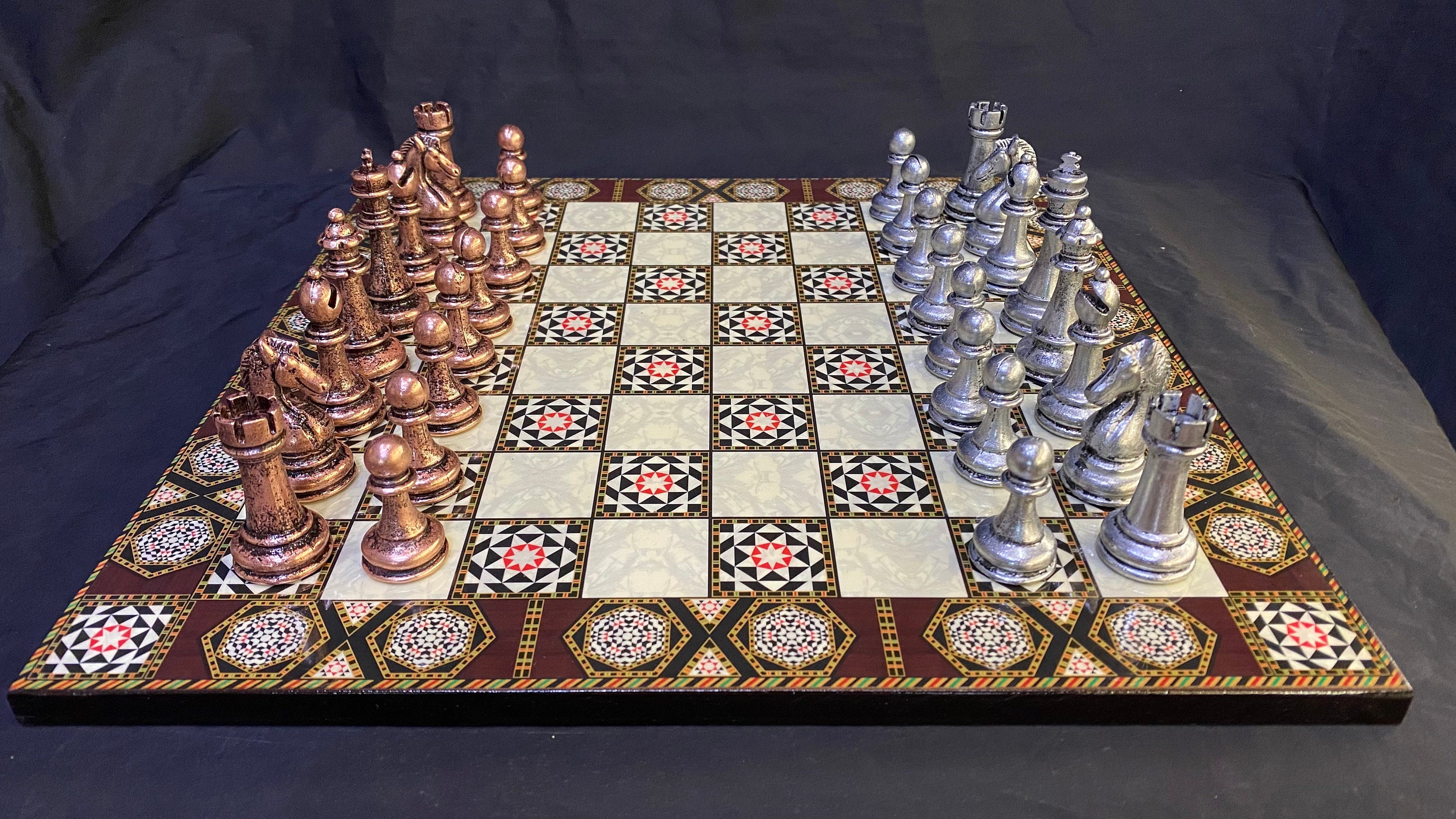 Ajedrez histórico hecho a mano ajedrez antiguo juego de Etsy