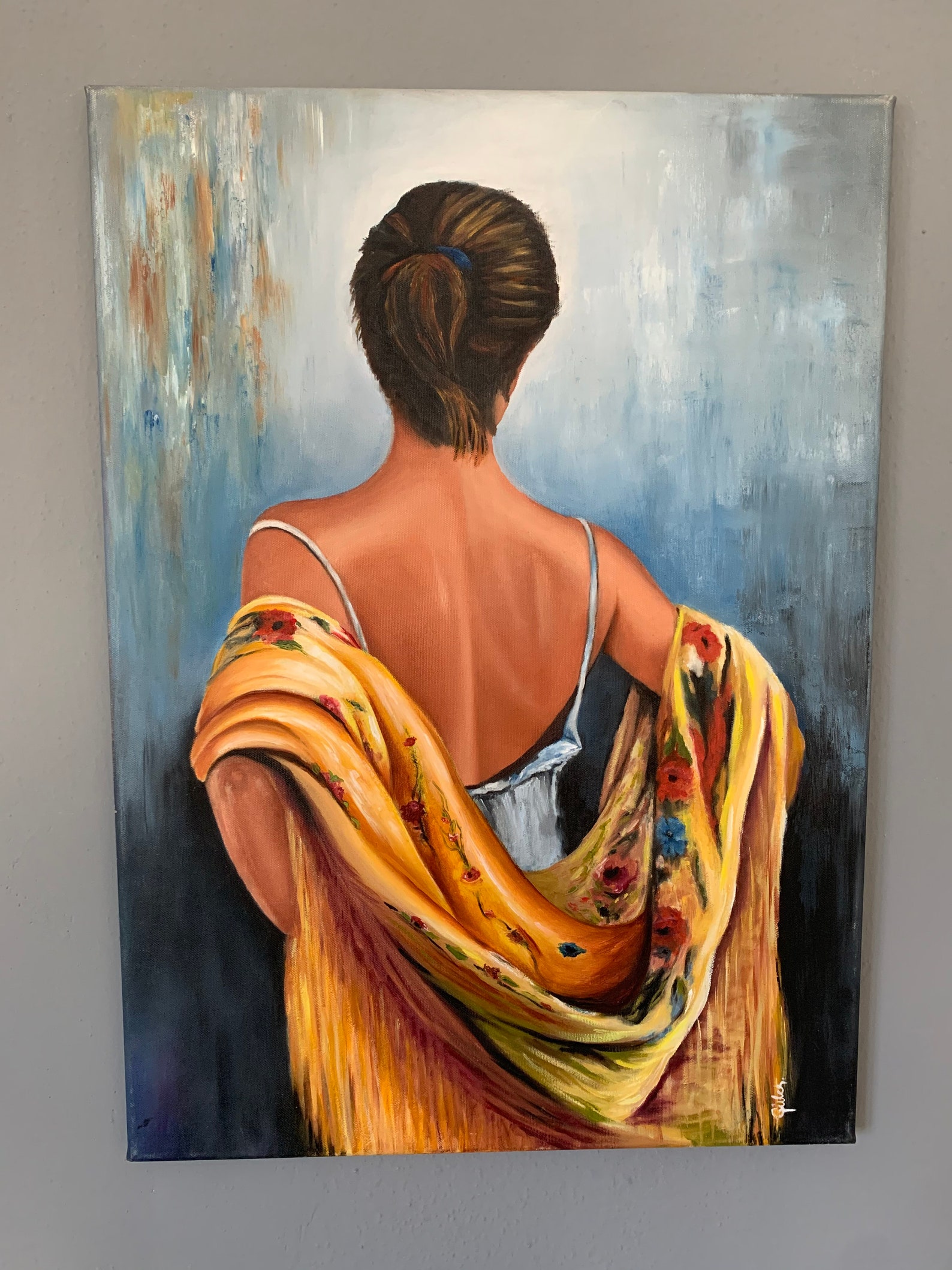 Oil Painting Art Female Back Themed Oil Painting With View Etsy