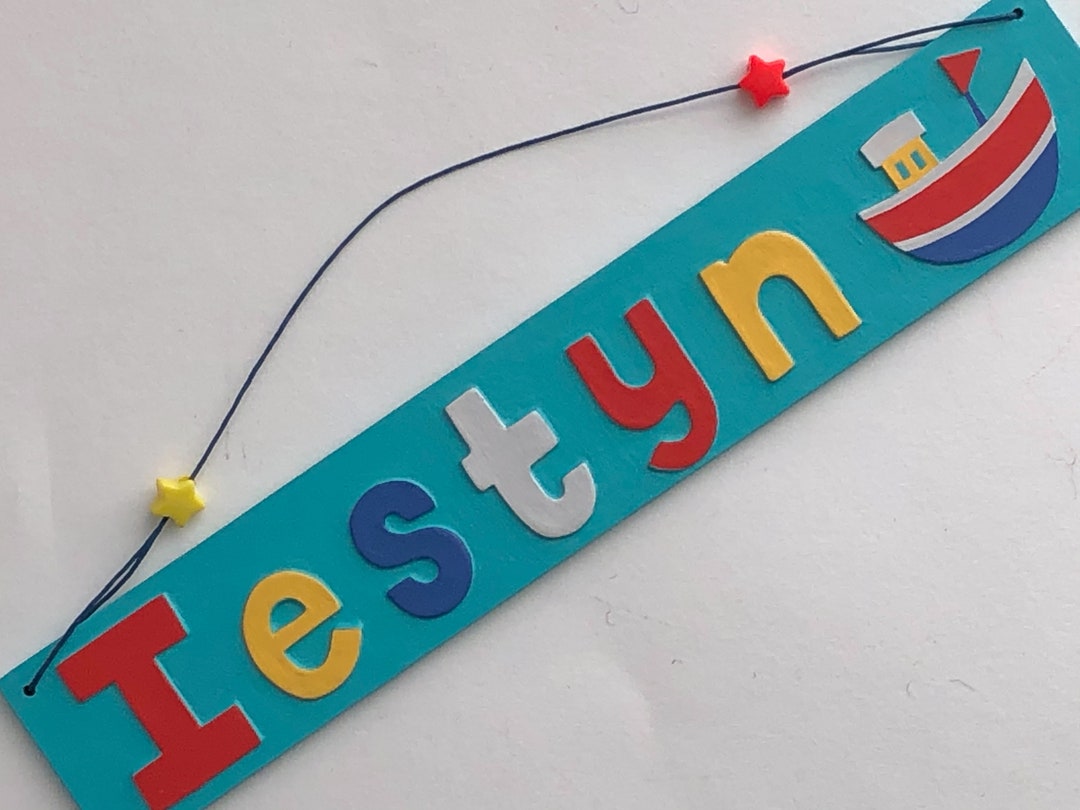 Any Name Sea Green Boat Name Plate Etsy