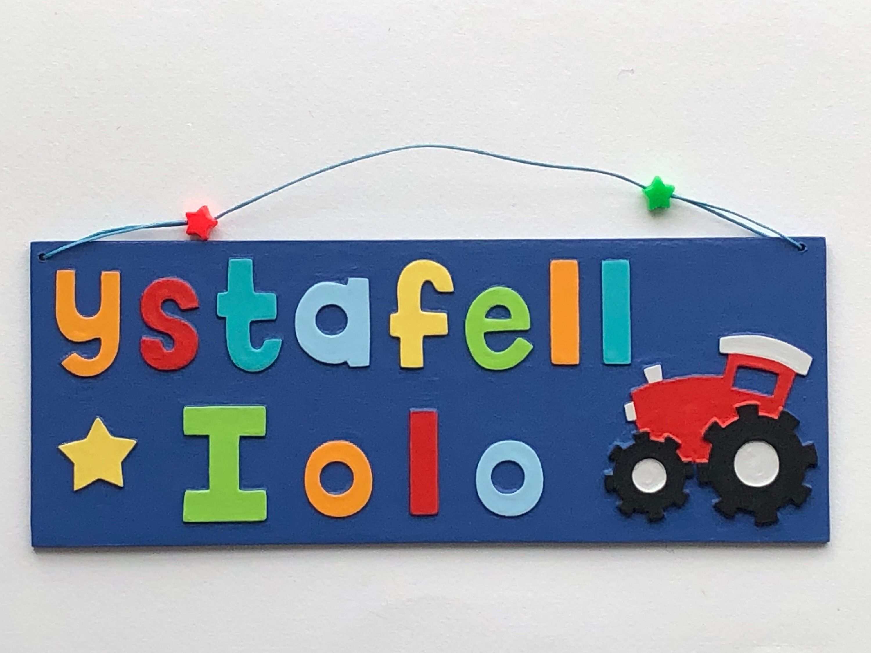 Welsh Llofft Traktor Namensschild mit marineblauem | Etsy