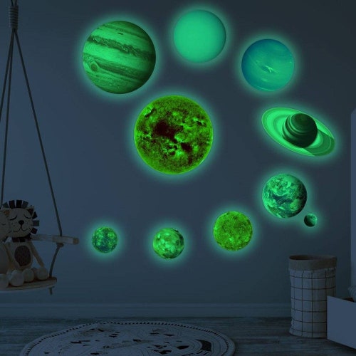 Glow in the Dark Wall Decals Solar System Glowing Etsy